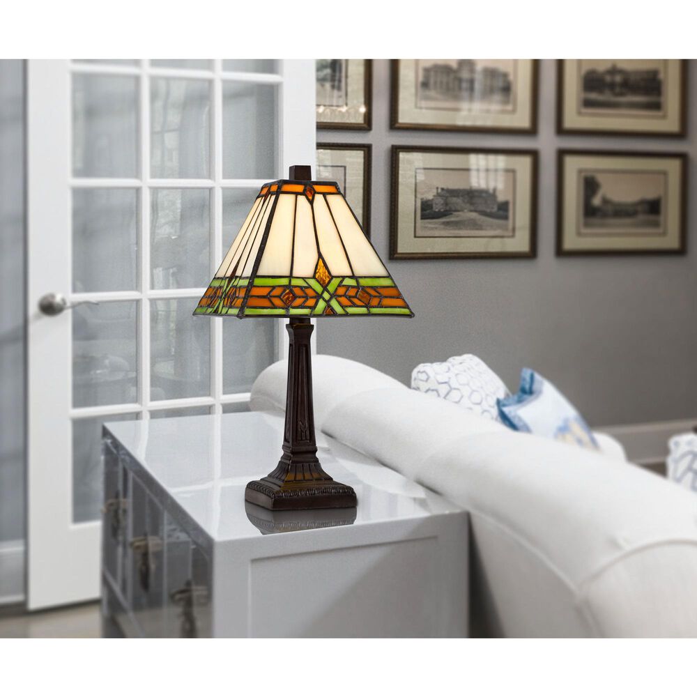 Cal Lighting 14" Tiffany Accent Lamp with Empire in Dark Bronze, , large