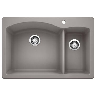 Blanco Diamond 33" 70/30 Double Bowl Dual Mount Kitchen Sink in Metallic Gray, , large