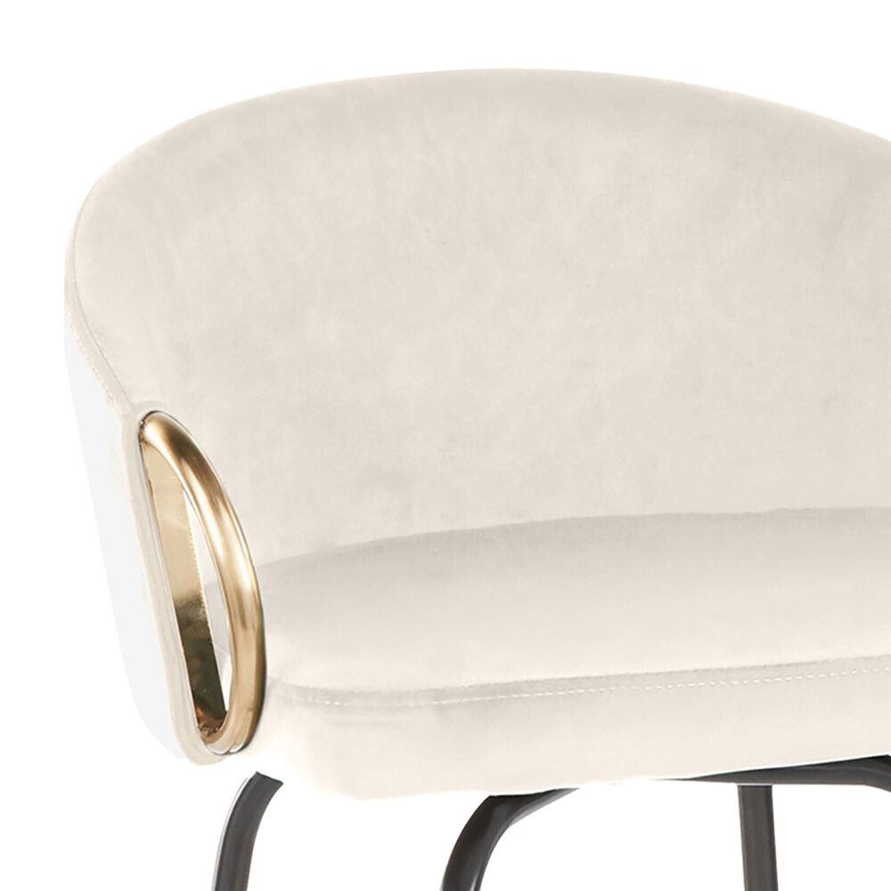 Lumisource Claire Swivel Counter Stool with Cream Cushion in Gold and Black &#40;Set of 2&#41;, , large