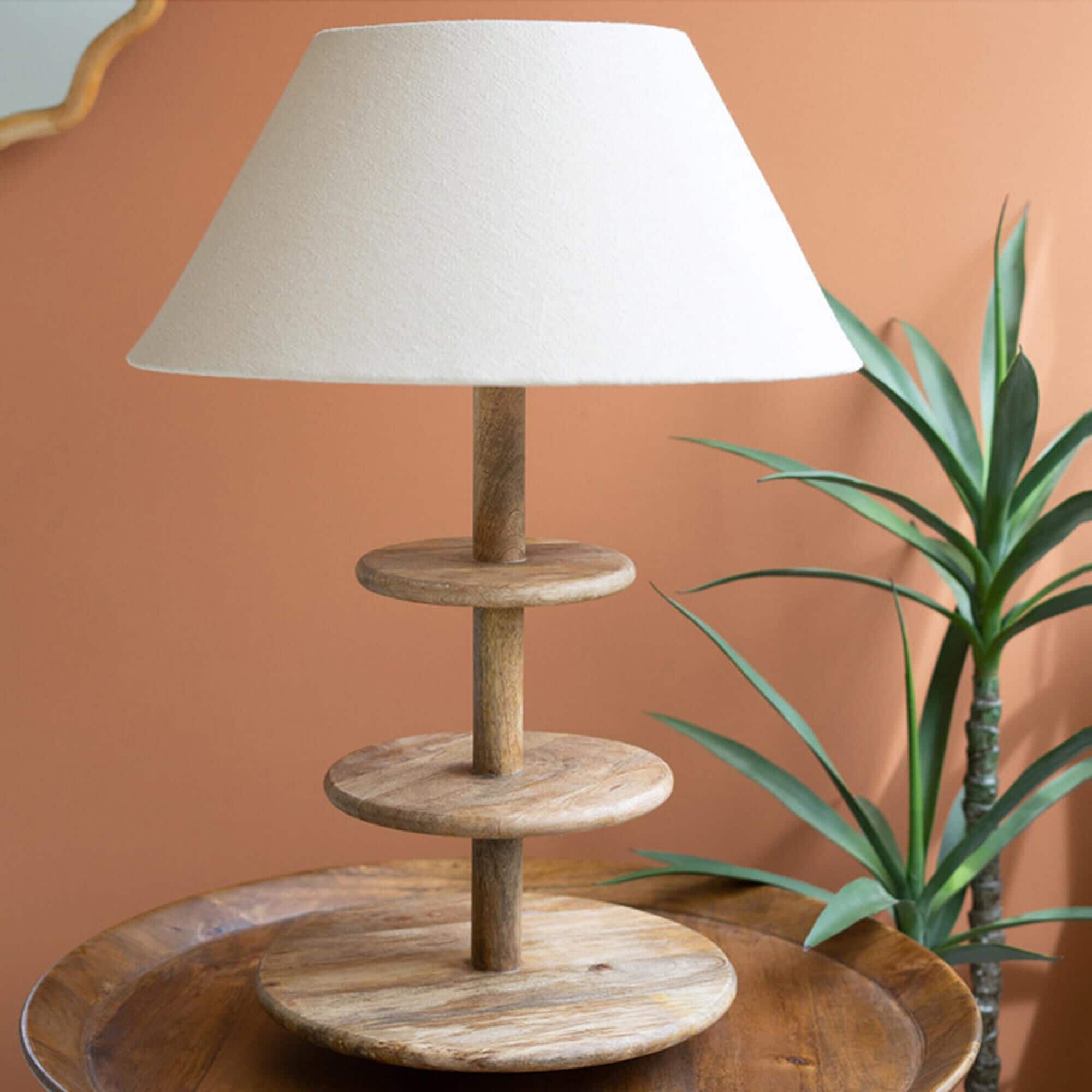 Large natural table lamp top