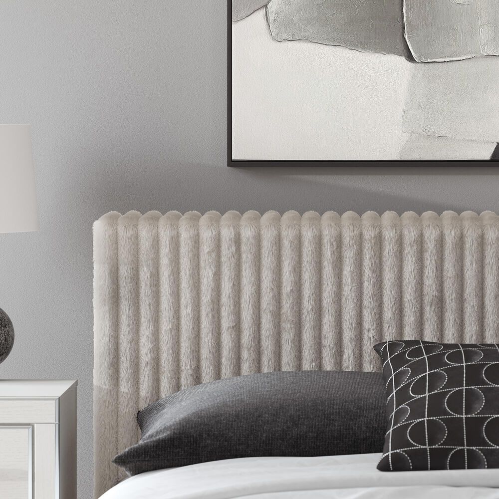 Ashley Zuraleus King Upholstered Platform Bed with Two Nightstands in Matte White, , large