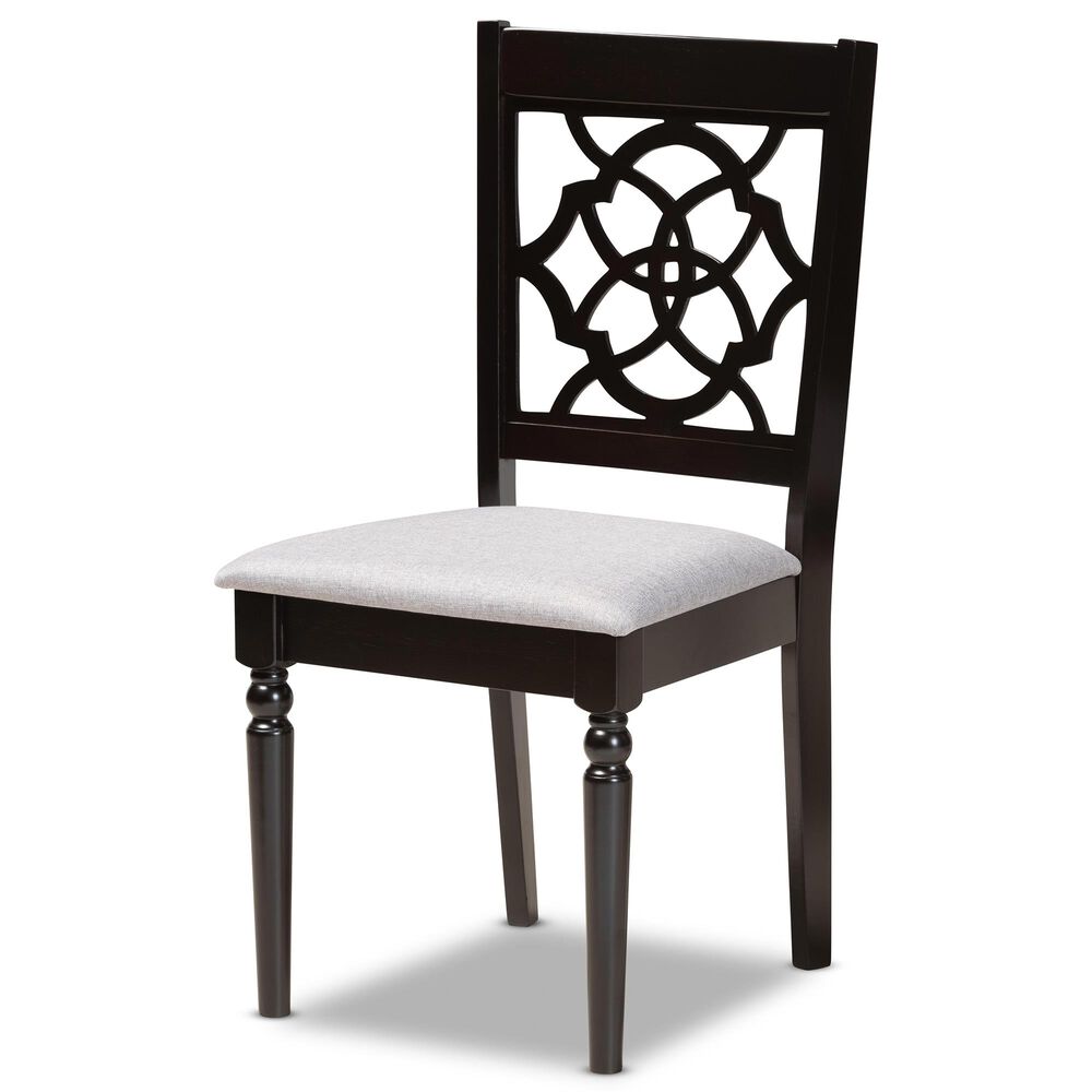 Baxton Studio Sadie 7-Piece Dining Set in Grey/Dark Brown, , large