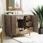 James Martin Vanities Portland 36" Single Bathroom Vanity in Whitewashed Walnut with 3 cm Victorian Silver Quartz Top and Rectangular Sink, , large