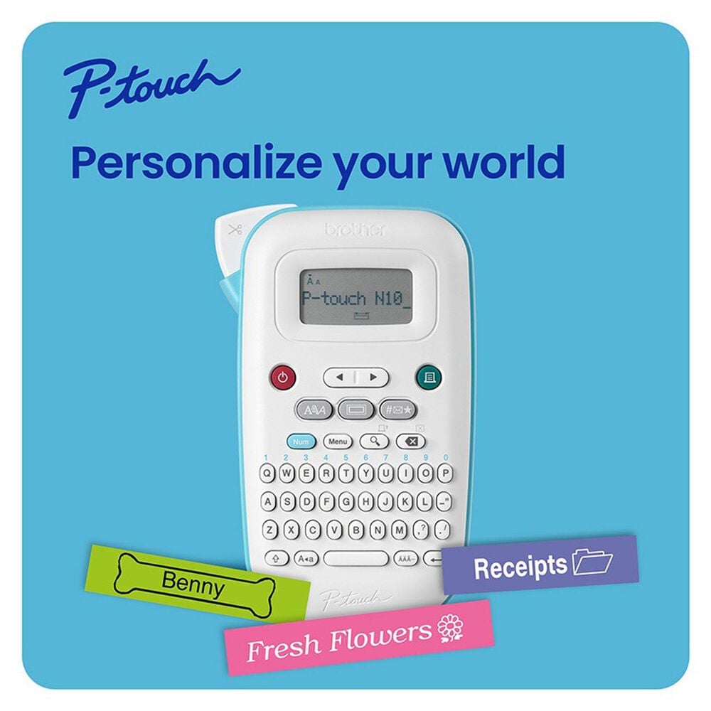 Brother Personal Handheld Label Maker in White and Blue, , large