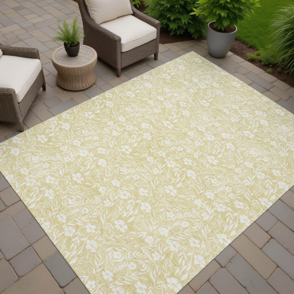 Dalyn Rug Company Soft Essentials Floral Wheat 5' x 7'6" Indoor/Outdoor Area Rug, , large