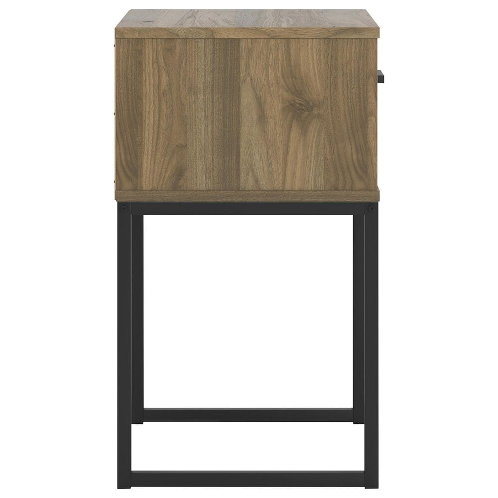 Ashley Deanlow 1-Drawer Nightstand in Honey Brown and Dark Pewter, , large