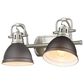 Golden Lighting Duncan 2-Light Bath Vanity in Pewter and Rusted Bronze, , large