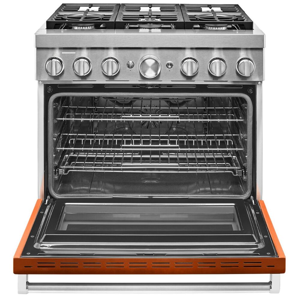 KitchenAid 36&quot; Slide-In Gas True Convection Range with Self-Cleaning in Scorched Orange, , large