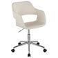 LumiSource Margarite Swivel Task Chair with Cream Faux Leather Cushion in Chrome, , large