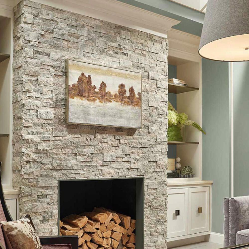 MS International Rockmount Silver Travertine 6&quot; x 24&quot; Stacked Stone Panels, , large