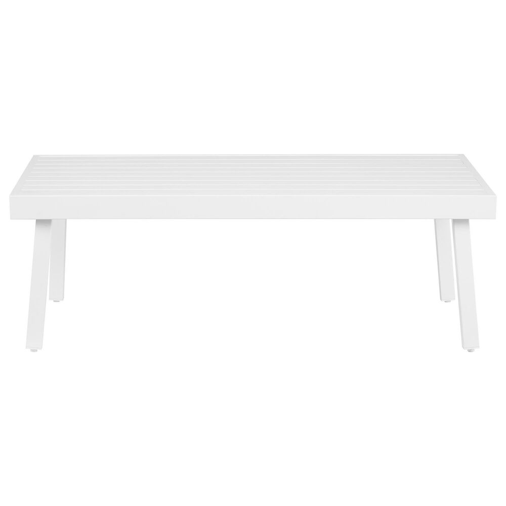 Linon Home Decor Holland Aluminum Coffee Table in White, , large