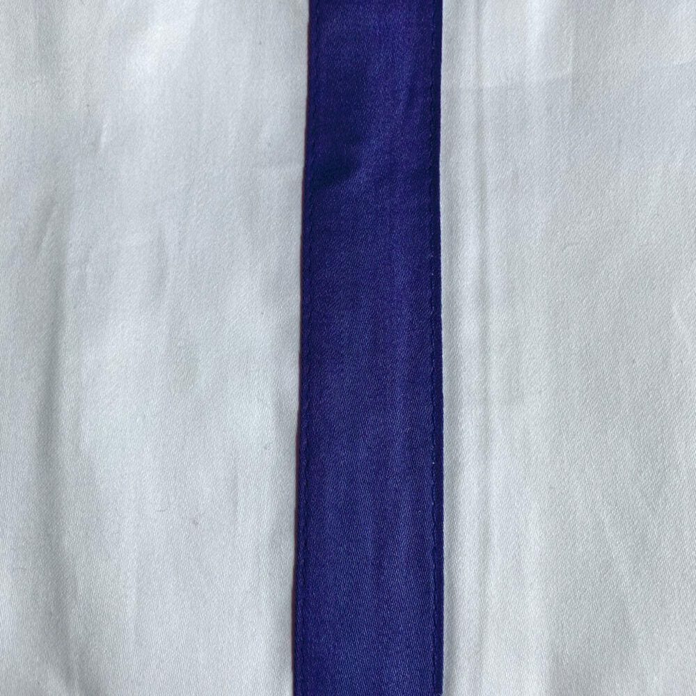 Ann Gish Ready-to-Bed 2.0 Cotton with Trim 4-Piece Queen Sheet Set in White and Navy, , large