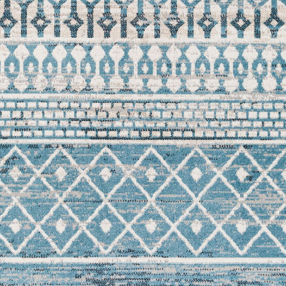 Surya Lavadora 6&#39;7&quot; Round Ink Blue, Black, Light Beige and Light Gray Area Rug, , large