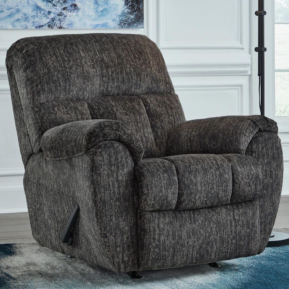 Ashley Stayfish Manual Rocker Recliner in Gunmetal, , large