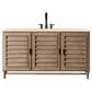 James Martin Vanities Portland 60" Single Bathroom Vanity in Whitewashed Walnut with 3 cm Eternal Marfil Quartz Top and Rectangular Sink, , large
