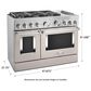 KitchenAid 48" Professional Double Oven Dual Fuel Range in Matte Milkshake, , large