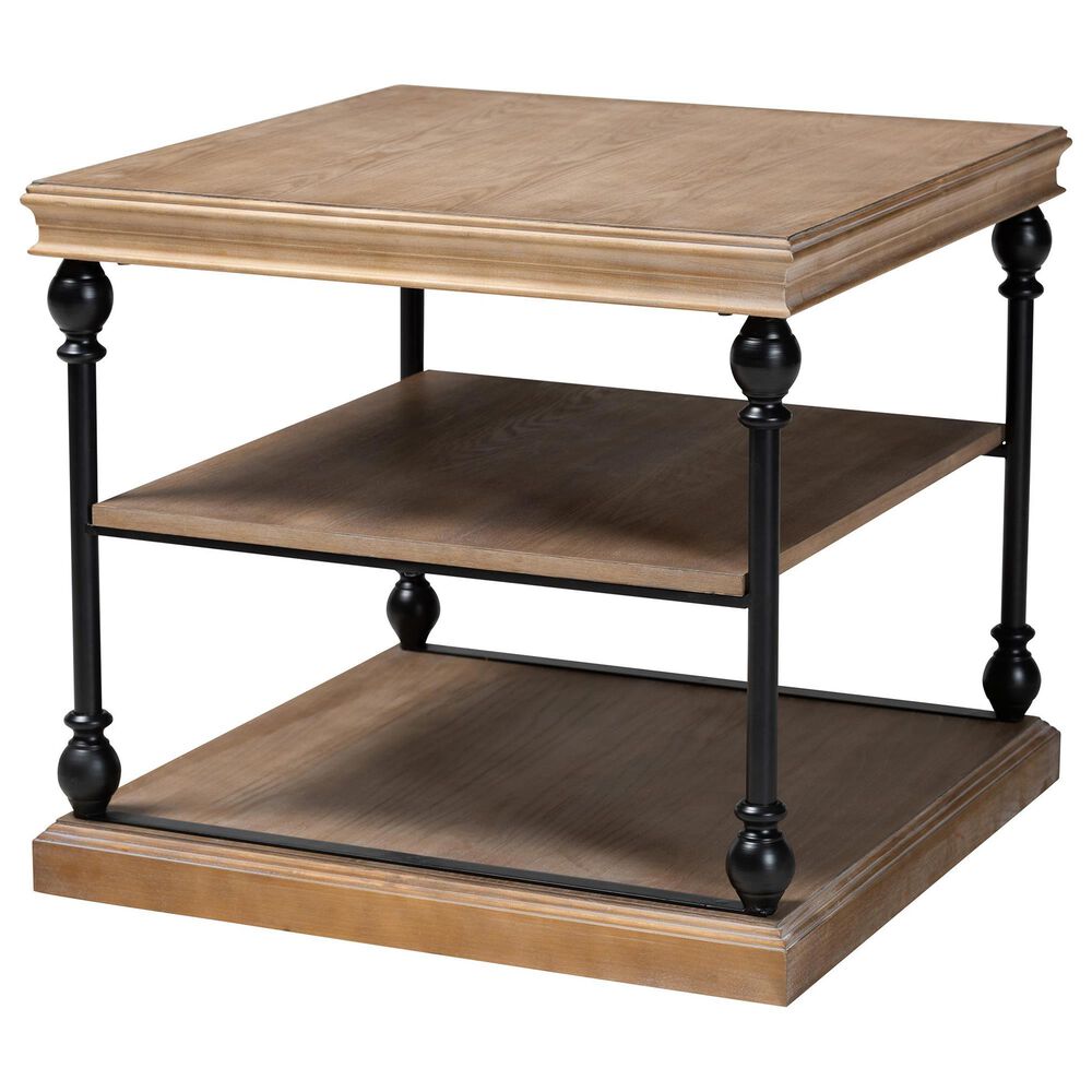 Baxton Studio Sebastian End Table in Greywashed and Black, , large