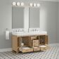 37B Alanya 60" Double Bathroom Vanity in Warm Oak with White Composite Stone Top, , large