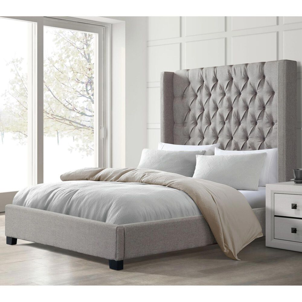 Mayberry Hill Morrow Queen Upholstered Bed in Heirloom Grey, , large