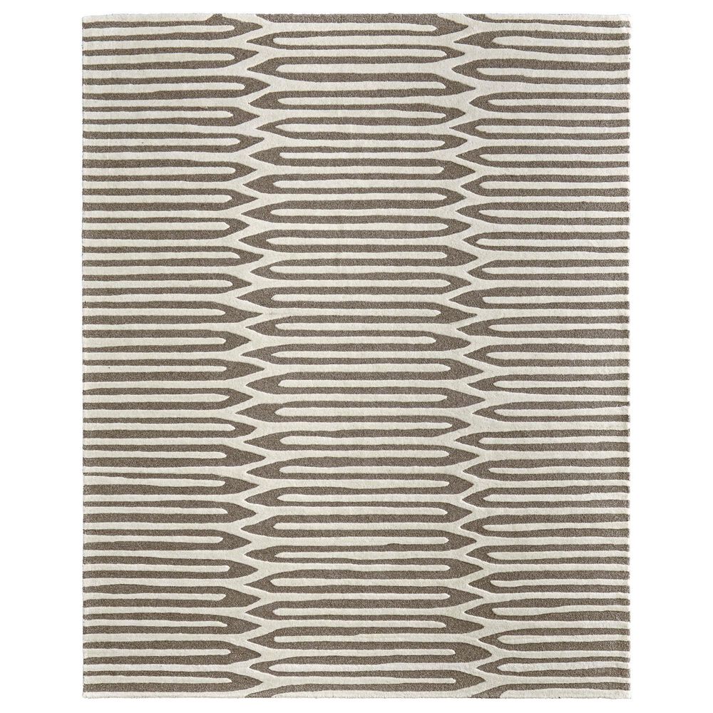 Feizy Kimball Taupe and Ivory 9" x 12" Area Rug, , large