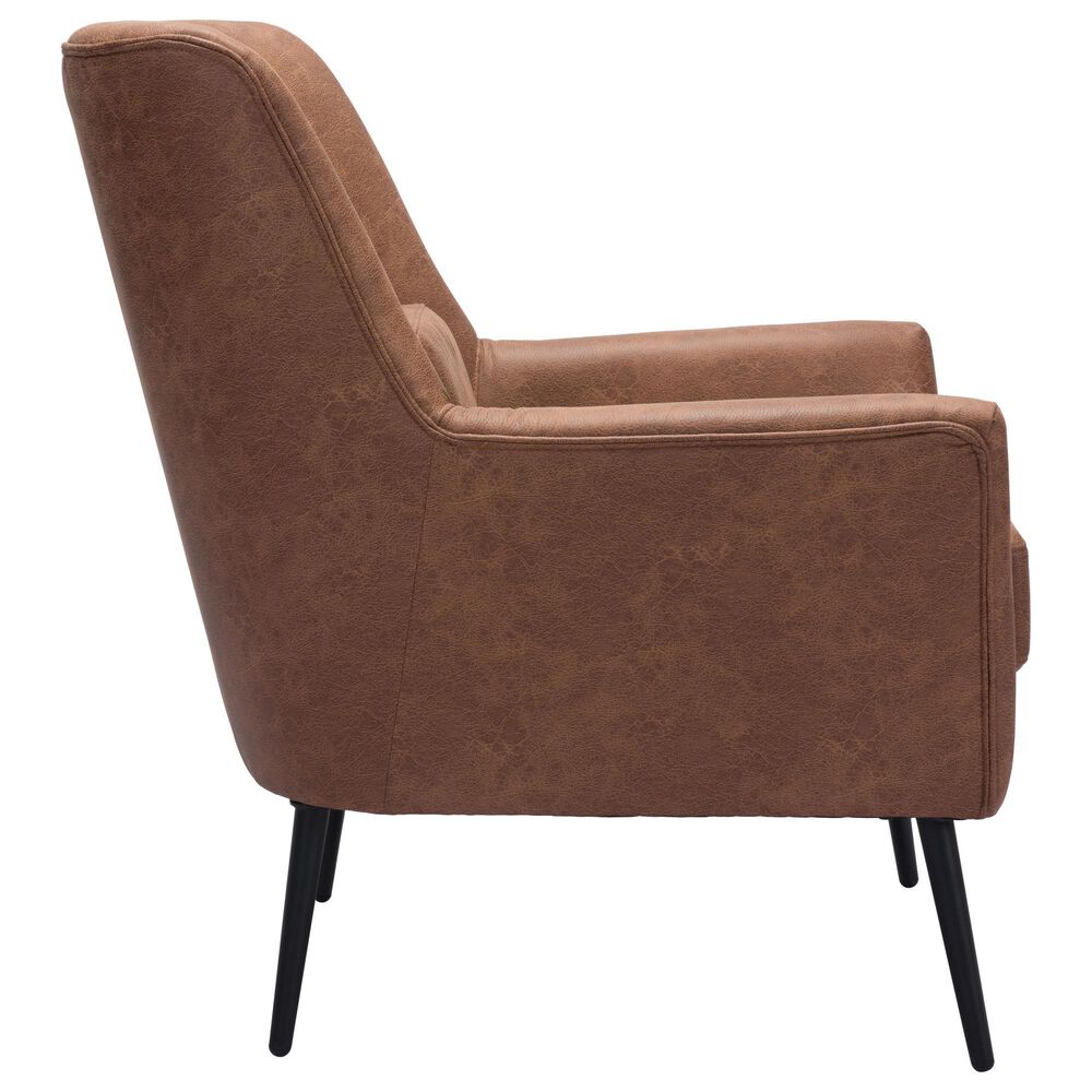 Zuo Modern Ontario Accent Chair in Vintage Brown and Gold, , large
