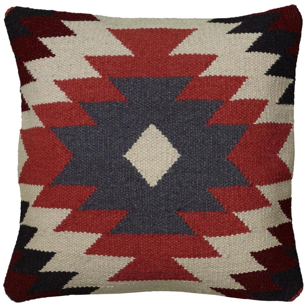 Rizzy Home 18" x 18" Pillow Cover in Orange, Tan and Gray, , large