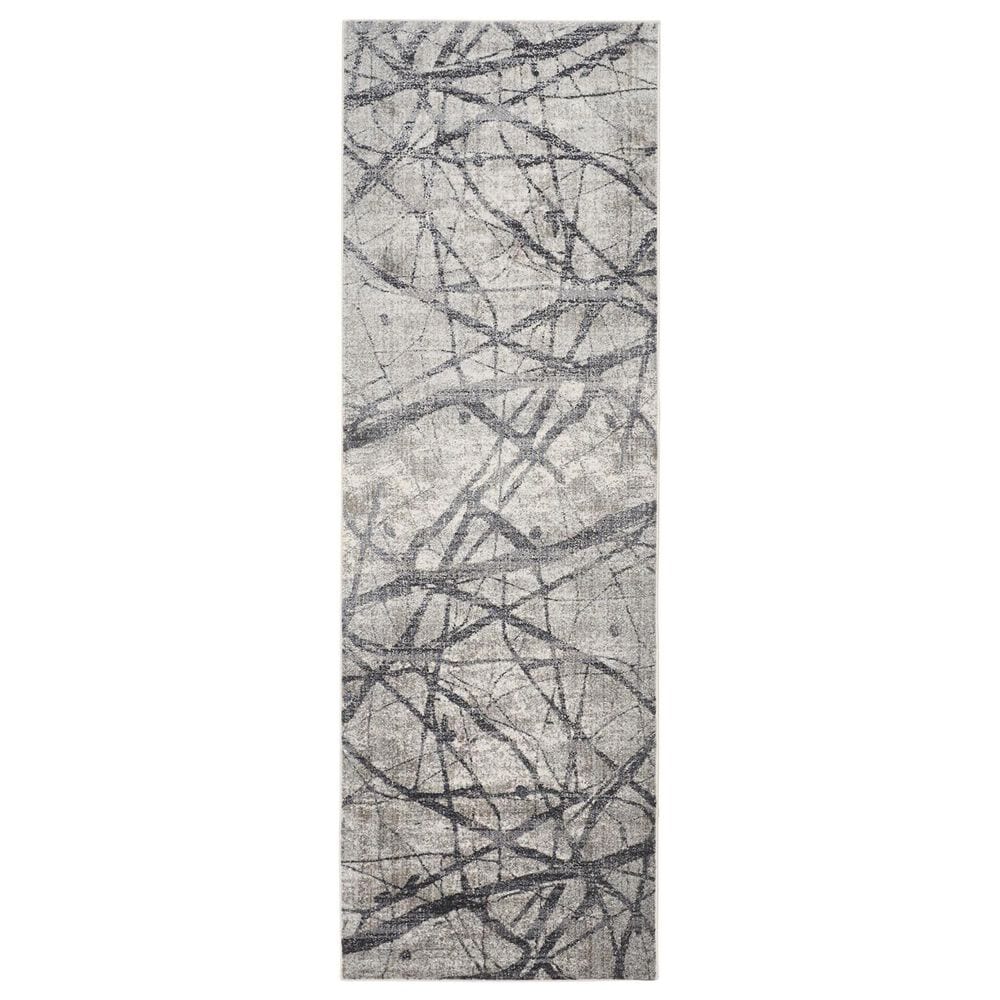 Feizy Kano 2"7" x 8" Charcoal and Gray Runner, , large