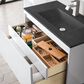 James Martin Mantova 35.4" Single Mounted Bathroom Vanity in Glossy White with 2 cm Charcoal Black Resin Countertop and Rectangular Sink, , large