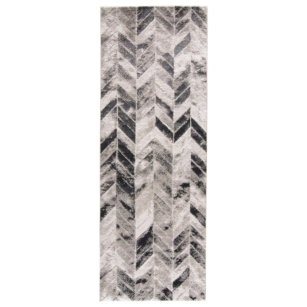 Feizy Micah 2"10" x 7"10" Gray and Silver Runner, , large