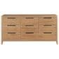 Universal Furniture Modern Walker 4 Piece King Panel Bedroom Set in Natural Oak with AC Outlets and USB Ports, , large