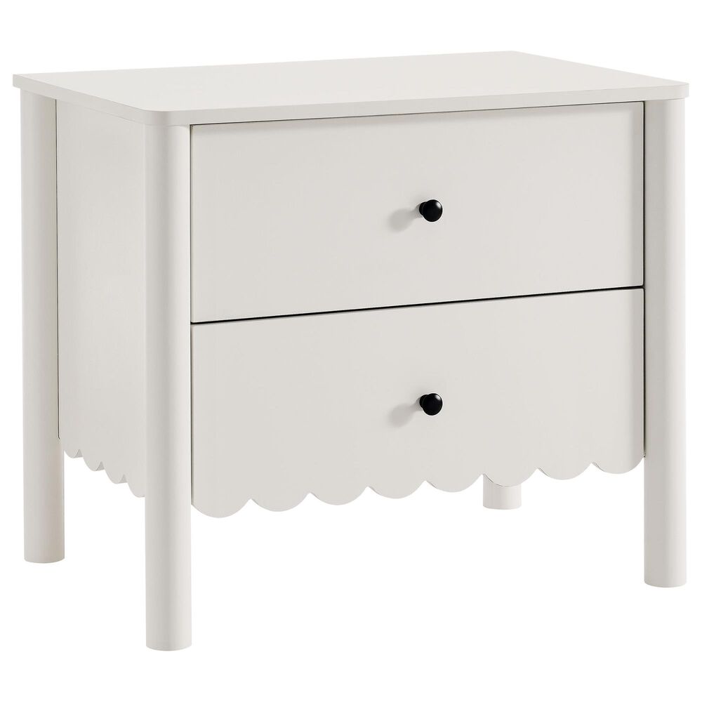 Modway Emmeline Scalloped 2 Drawer Nightstand in White, , large