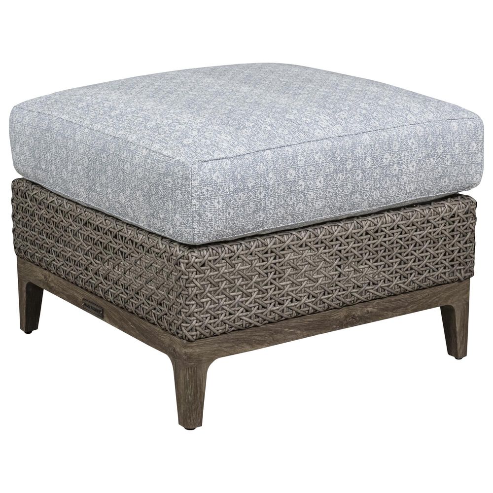 Venture Lenox Hill Outdoor Ottoman with Nalu Sky Cushion in Quarry Grey, , large