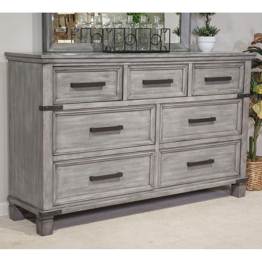 Ashley Russelyn 7 Drawer Dresser in Gray, , large