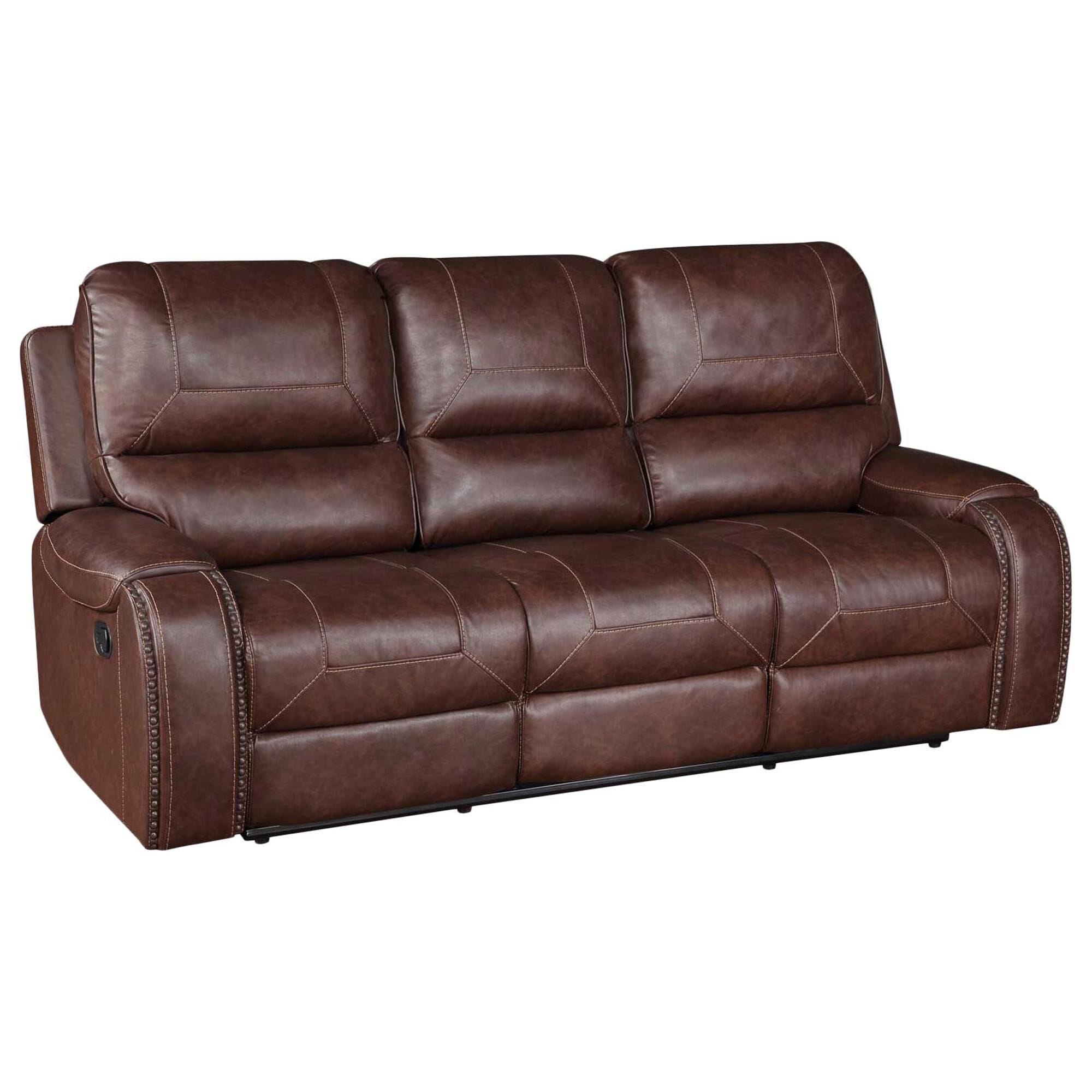 Crystal City Keily Manual Reclining Sofa with Dropdown Table in Brown