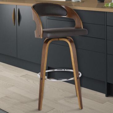 Blue River Shelly 26" Barstool with Brown Back and Seat in Walnut, , large