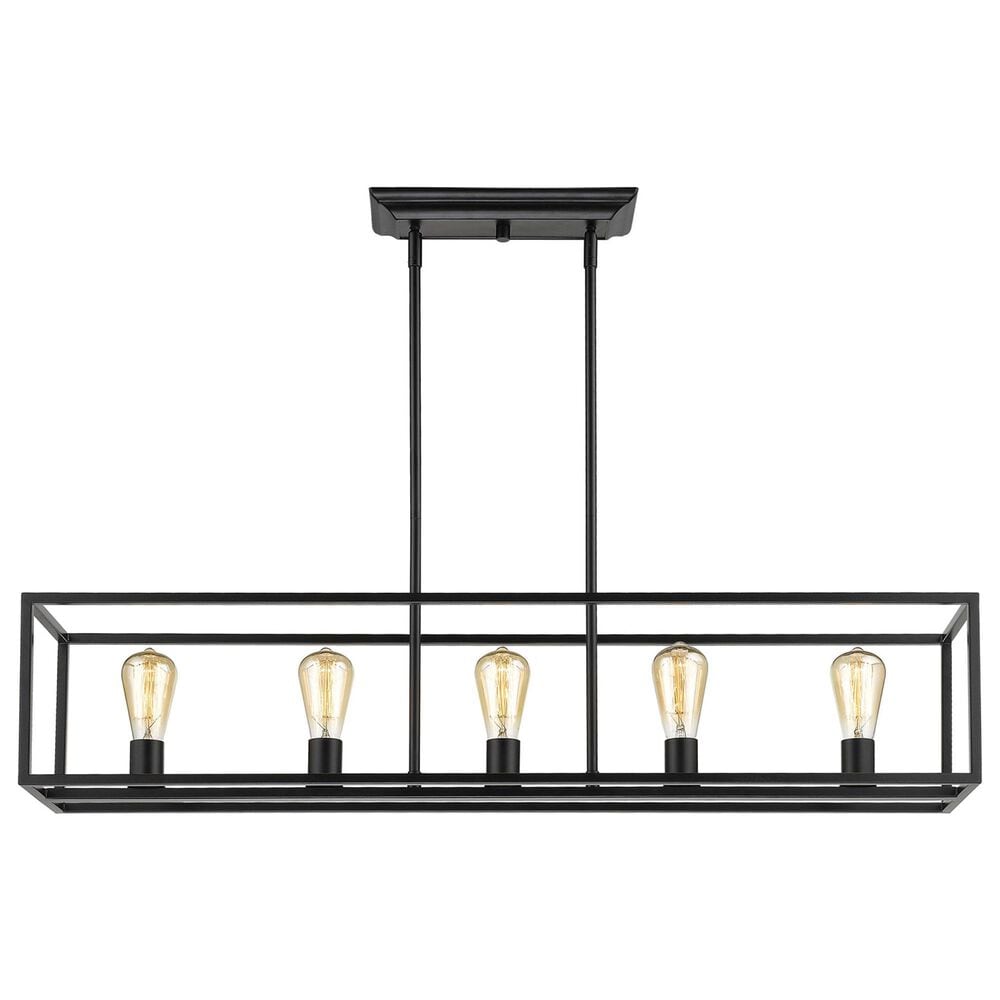Golden Lighting Wesson 5-Light Linear Pendant in Matte Black, , large