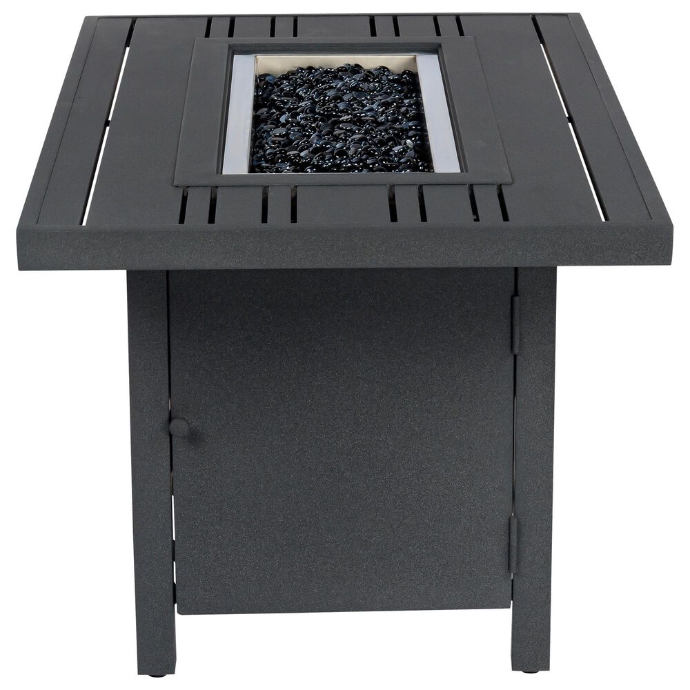 Woodard Scala 50" x 30" Rectangular Fire Table with Tri-Slat Top in Graphite, , large