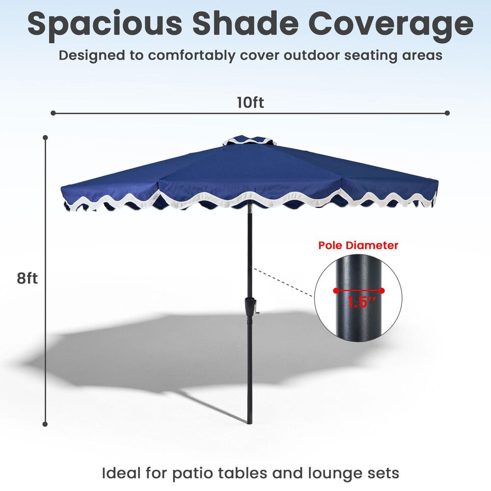 HOMLUX 10' Patio Umbrella in Dark Blue, , large