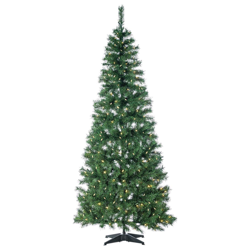The Gerson Company 7.5" Pop-Up Fir Tree with Warm White LED Lights in Green, , large