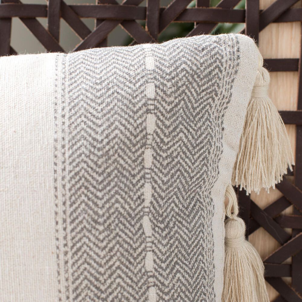 Safavieh Samerin 20&quot; x 12&quot; Pillow in Gray and Beige, , large