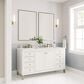 James Martin Vanities Chicago 60" Double Bathroom Vanity in Glossy White with 3 cm Lime Delight Quartz Top and Rectangular Sinks, , large