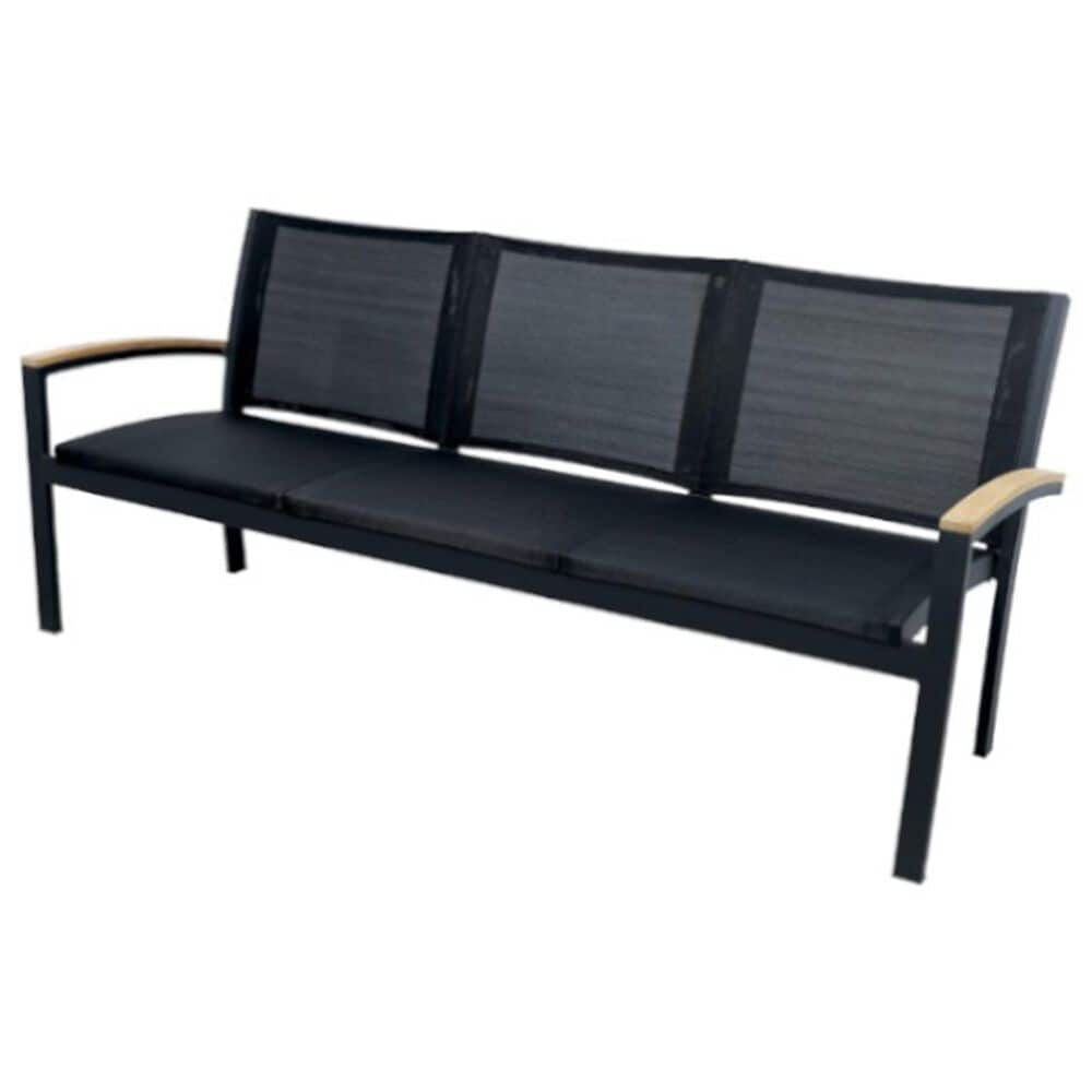Three Birds Casual Tribeca Patio Stacking 3-Seater Settee in Black, , large
