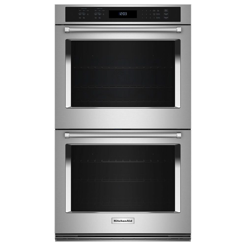 KitchenAid 30" Double Electric Wall Oven with Air Fry Mode in PrintShield Stainless Steel, , large