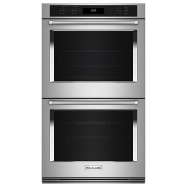 KitchenAid 30" Double Electric Wall Oven with Air Fry Mode in PrintShield Stainless Steel, , large