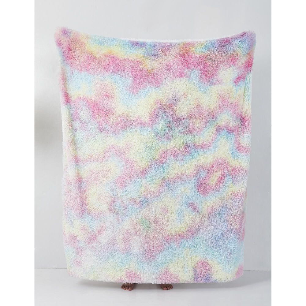 Duke Imports Rainbow Frost Plush Throw in Multicolored, , large