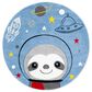 Safavieh Carousel Outer Space 4" Round Blue and Grey Kids  Area Rug, , large