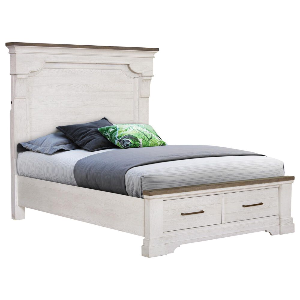 Sasha Lee 5 Piece King Storage Bedroom Set in 2 Tone Hickory, , large