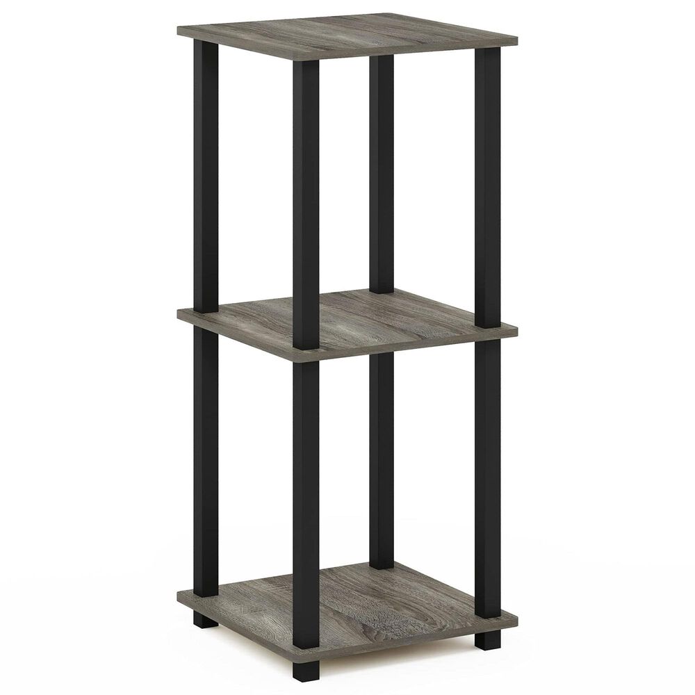 HOMLUX 2-Tier End Table in French Oak and Black (Set of 2), , large