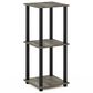 HOMLUX 2-Tier End Table in French Oak and Black (Set of 2), , large