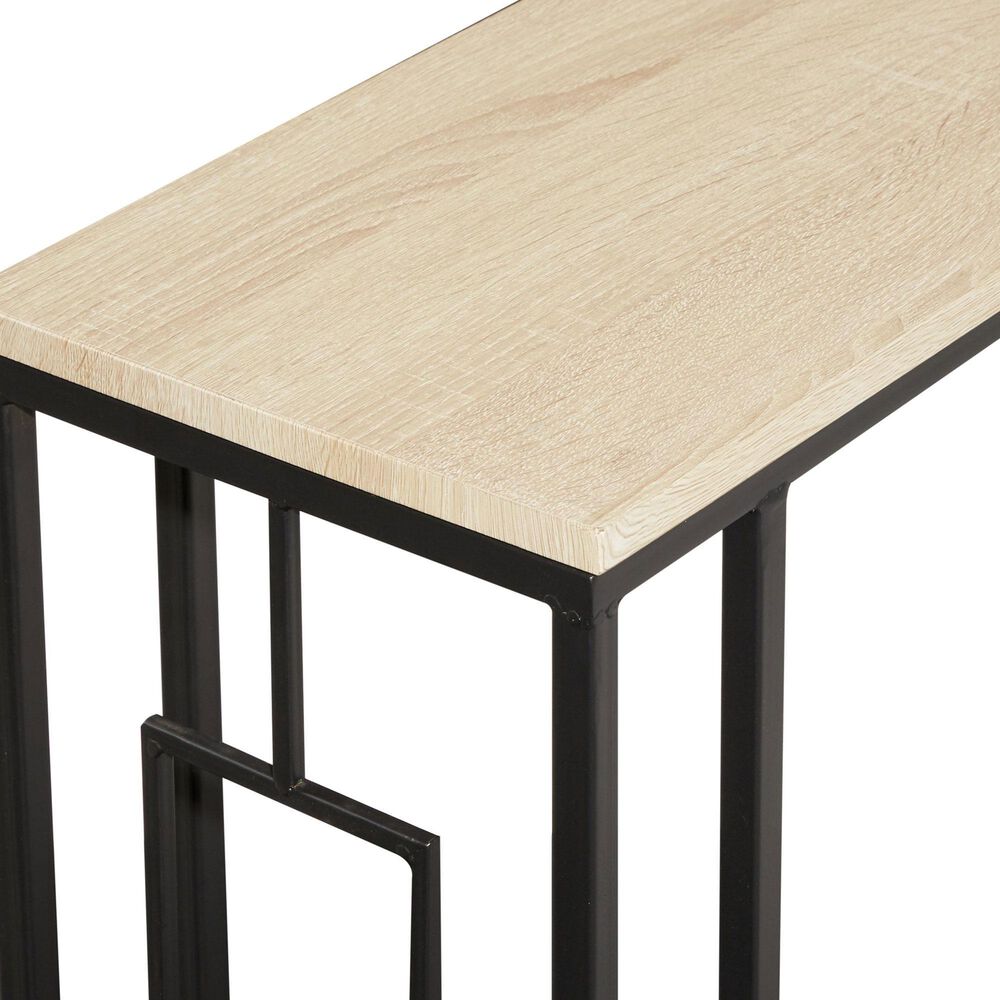 Maple and Jade C-Shaped Accent End Table in Cream and Black, , large